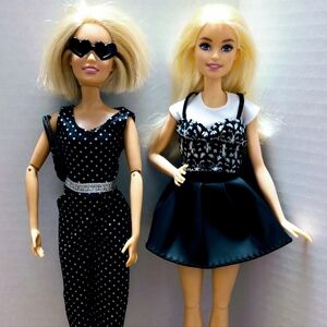 Two Doll Outfits - Black & White Dresses